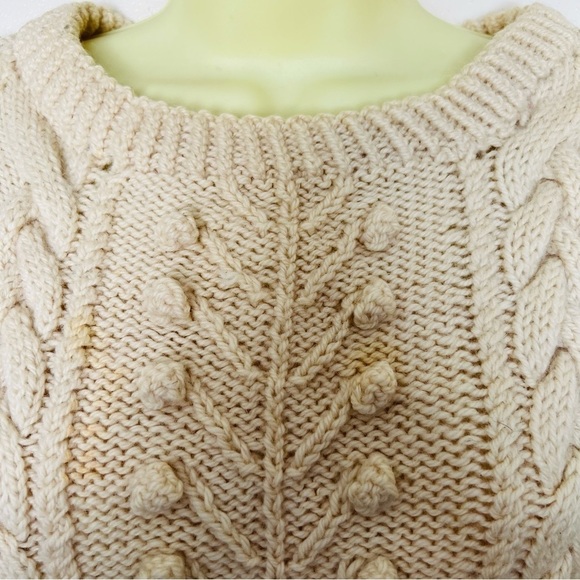 VINTAGE Cable Knit Icelandic-Chunky-hand-knitted-Beige-Fisherman-Sweater… - Picture 6 of 10